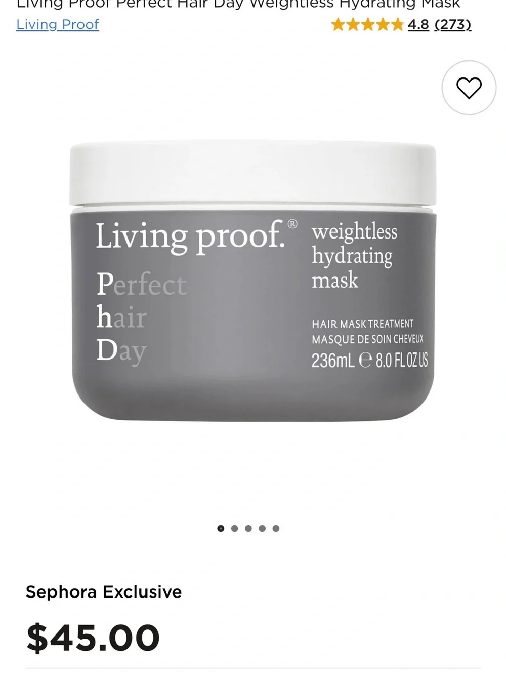 Living Proof Weightless Hydrating Mask - Gray and White